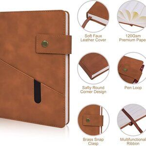 A5 Faux Leather Pocket Business Journal, Daily Office Use Memo Notes